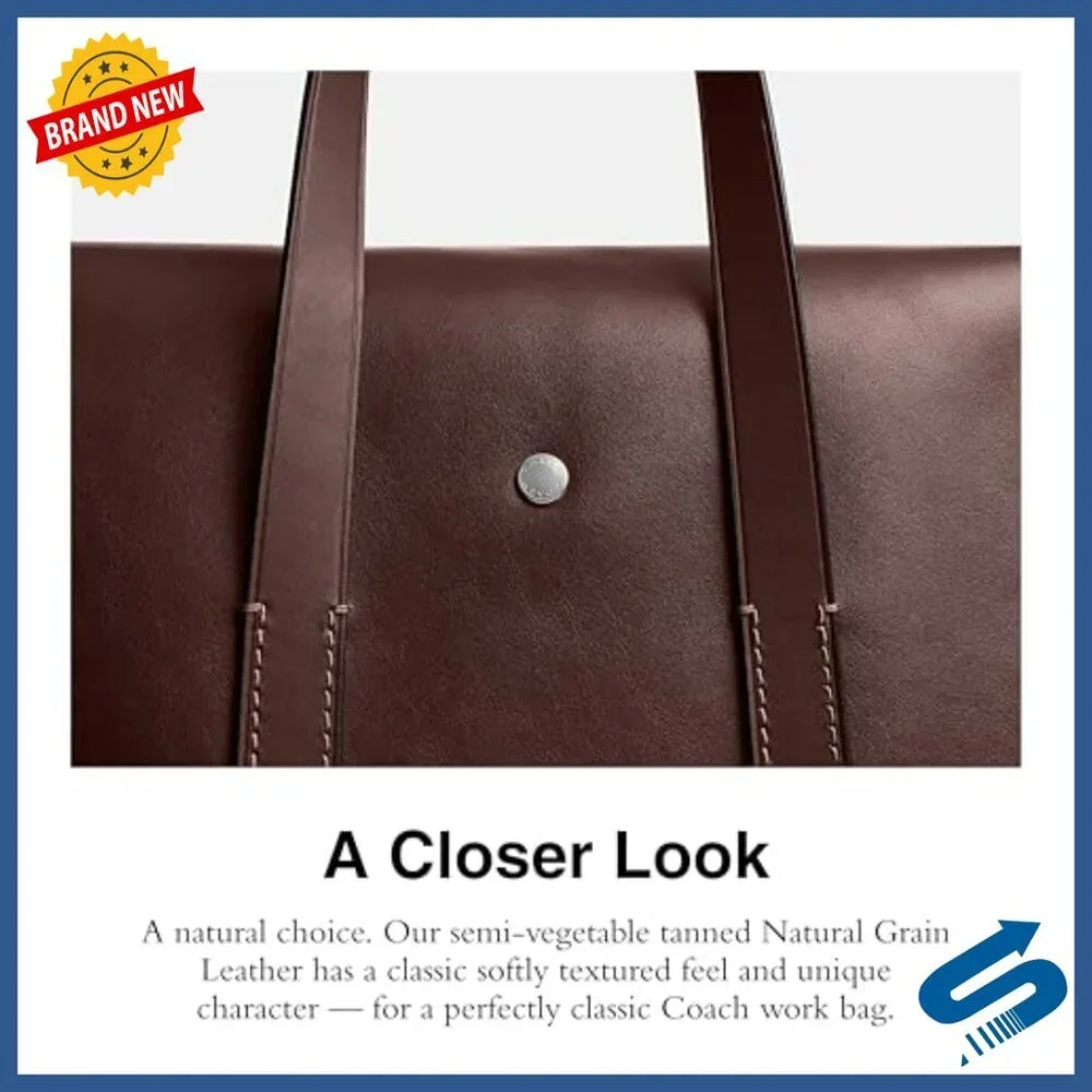 Leather Messenger Bag with Laptop Compartment Detachable Strap